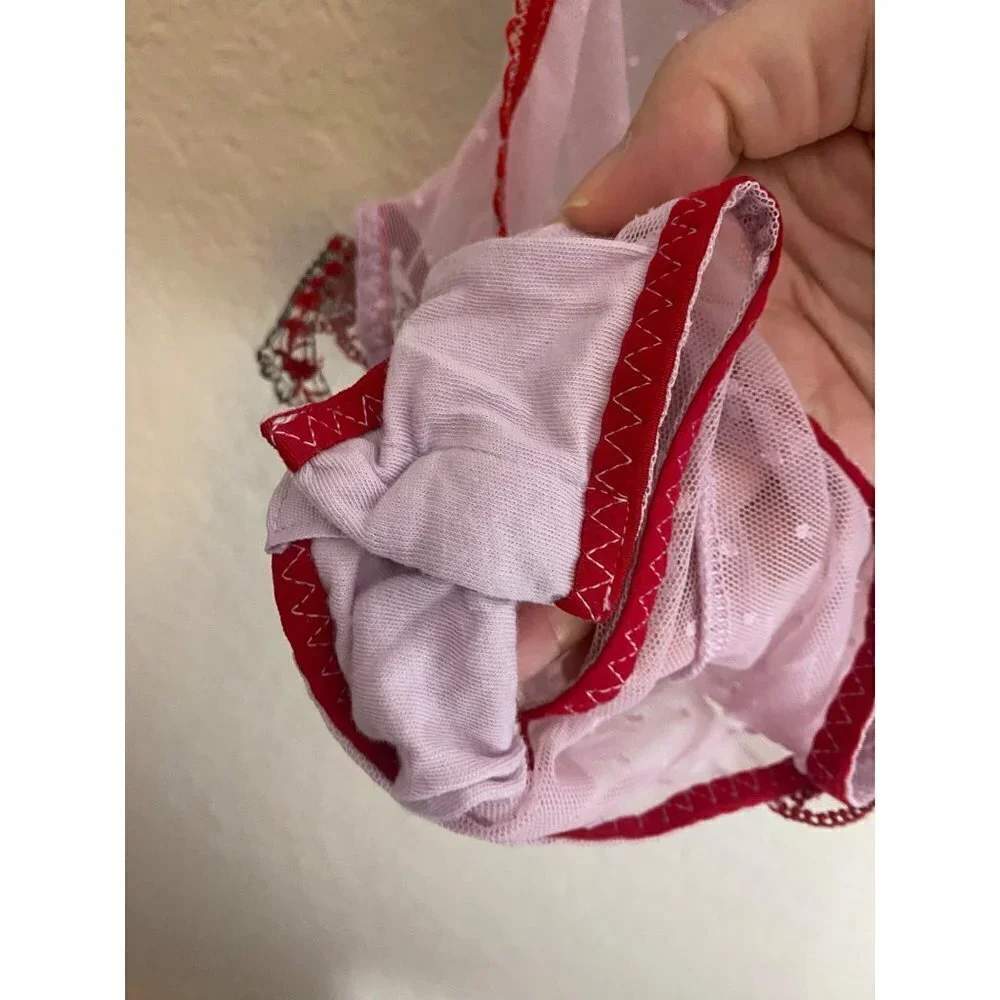 Victoria Secret Women's Rose Bud Dot Wicked Teddy Pink/Red - XS - Picture 5 of 16